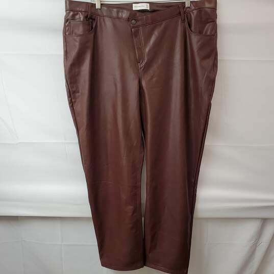 Abercrombie & Fitch Brown Faux Leather Pants Women's 36 image number 1