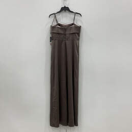 NWT Womens Gray Beaded Strapless Front Pocket Back Zip Gown Maxi Dress Sz 8 alternative image