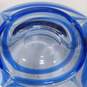 Clear Blue Swirl Art Glass Candy Bowl image number 3