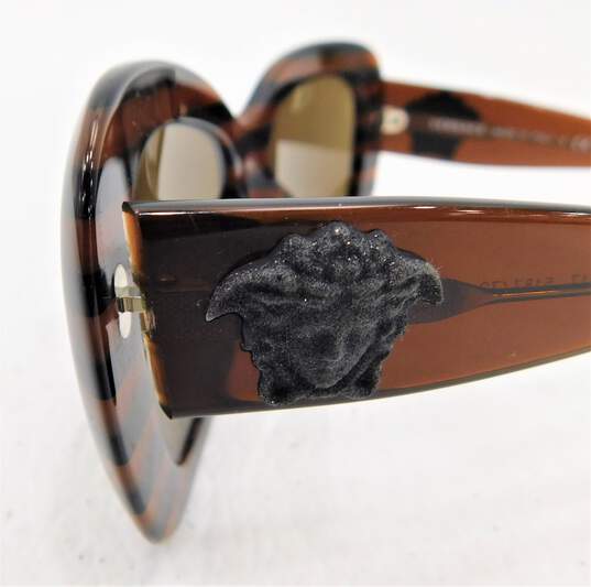 VERSACE Medusa Glitter 4317 'Brown Rule Black' 5187/73 Stripe Sunglasses with COA image number 9
