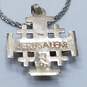 Jerusalem Sterling Silver Cross Pendant Necklace 4.0g image number 5