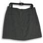 Womens Gray 2 Welt Pocket Zipper Front Short A-Line Skirt Size 12 image number 1
