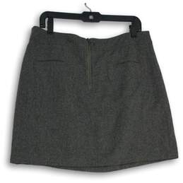 Womens Gray 2 Welt Pocket Zipper Front Short A-Line Skirt Size 12