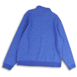 NWT Mens Blue Mock Neck 1/4 Zip Long Sleeve Pullover Sweatshirt Size XL alternative image