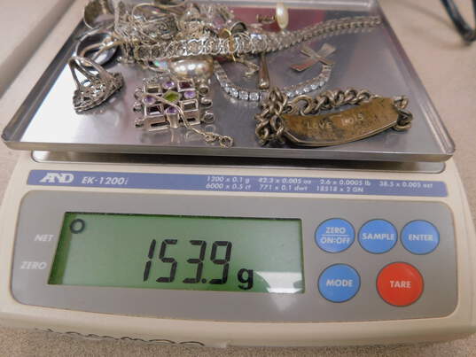 153.9g Silver Scrap Jewelry image number 6