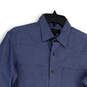 Mens Blue Spotted Long Sleeve Chest Pockets Button-Up Shirt Size Small image number 3