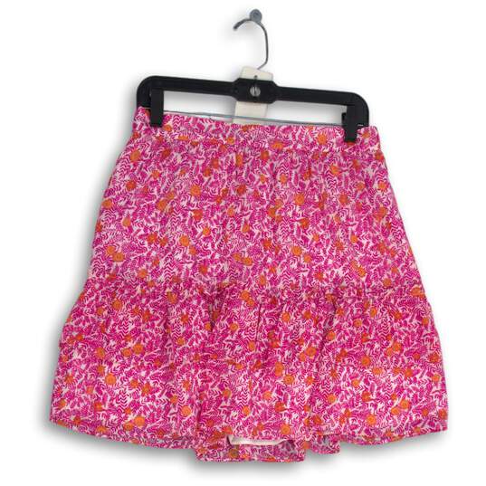 J. Crew Womens Pink Floral Elastic Waist Pleated A-Line Skirt Size S image number 1