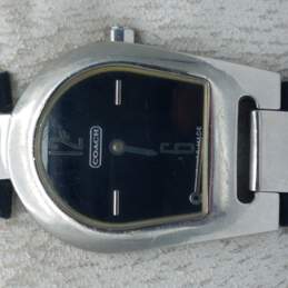 FOR PARTS OR REPAIR Coach 0208 Silver Tone Signature Watch NOT RUNNING BROKEN HANDS