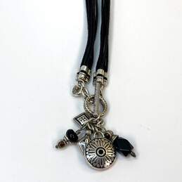 Designer Brighton Silver-Tone Multi Strand Black Cord With Toggle Charm Necklace alternative image