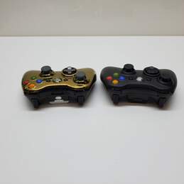 Lot of 2 Microsoft Xbox 360 Wireless Controller-Gold, Black For P/R alternative image