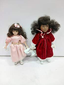 Bundle of 2 Assorted Girl Porcelain Dolls