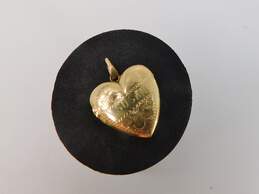 Vintage 14K Yellow Gold Susan Heart Locket Pendant 1.9g