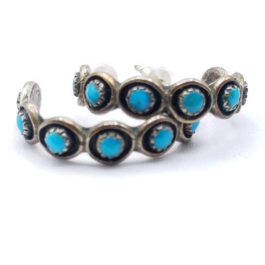 925 Silver Southwestern turquoise Earrings 2.20G image number 1