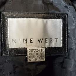 Nine West Women Black Leather Jacket Sz XS alternative image