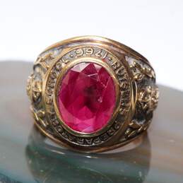 Vintage 10K Yellow Gold 1961 Ruby Class Ring Size 9.75 - 12.3g alternative image