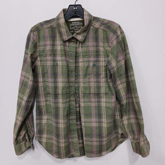 Rei Cooperative Green Plaid LS Button Up Shirt Women's Size S image number 1