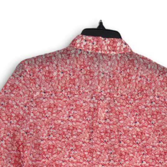 Gap Womens Pink Floral Long Roll Tab Sleeve Spread Collar Button-Up Shirt Size S image number 4