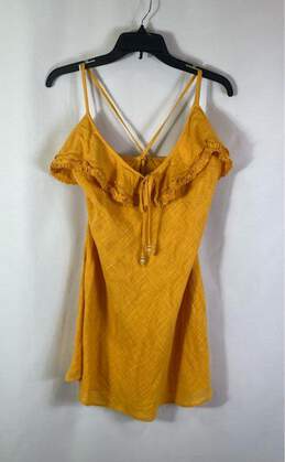 Free People Yellow Casual Dress - Size Large