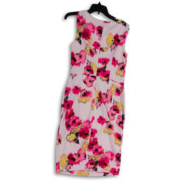 NWT Womens Pink Yellow Floral Sleeveless Knee Length Sheath Dress Size 6 alternative image