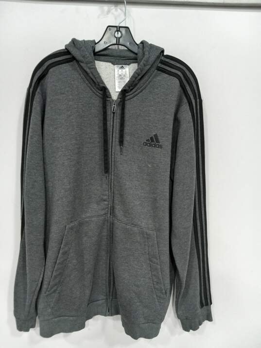 Men’s Adidas Full-Zip Front Pocket Hoodie Sz XL image number 1