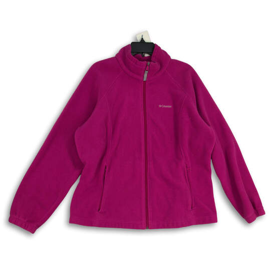 Womens Pink Benton Springs Long Sleeve Full Zip Activewear Jacket Size 2X image number 1