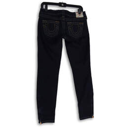 Womens Black Denim Dark Wash 5-Pocket Design Skinny Leg Jeans Size 27 alternative image