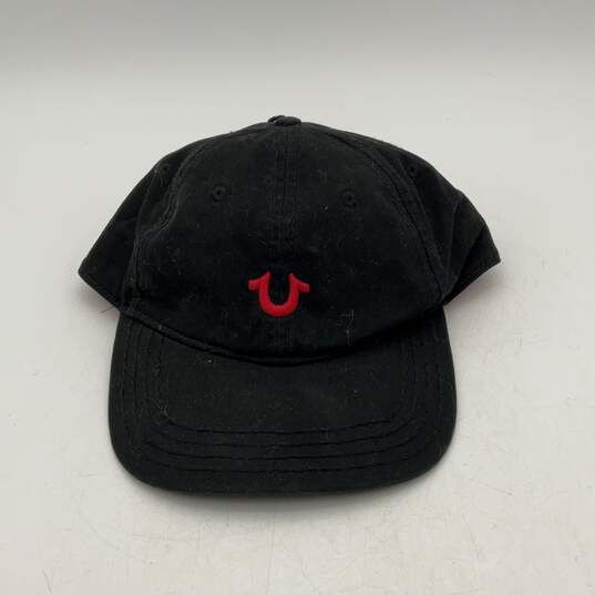 NWT True Religion Mens Black Red Adjustable Baseball Cap One Size image number 1