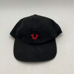 NWT True Religion Mens Black Red Adjustable Baseball Cap One Size