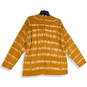 Womens Mustard Tie-Dye Long Sleeve Crew Neck Pullover T-Shirt Size M image number 2
