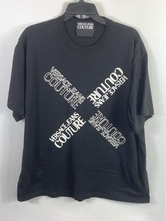 Versace Jeans Men Black Logo T Shirt XXL image number 1