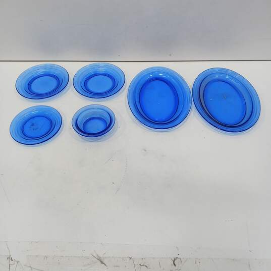 Hazel Atlas Moderntone Cobalt Blue Depression Glass Dishes image number 1