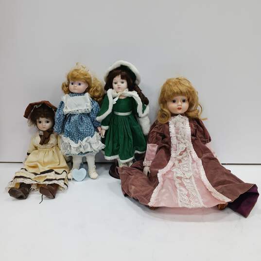 Bundle of 4 Assorted Porcelain Dolls image number 1