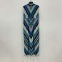 Womens Blue Brown Chevron Sleeveless V-Neck Pullover Maxi Dress Size 2 image number 2