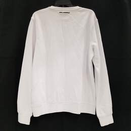 NWT Unisex Adults White Crew Neck Long Sleeve Pullover Sweatshirt Size L alternative image