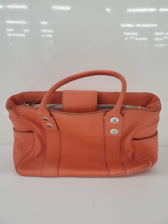 Michael Kors Satchel Coral Pebbled Leather Top Handle Handbag Purse used image number 1