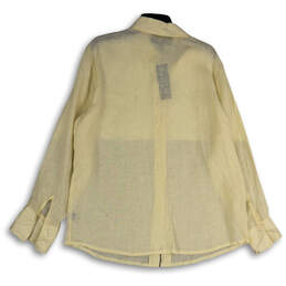 NWT Womens Beige Collared Long Sleeve Regular Fit Button-Up Shirt Size 16 alternative image