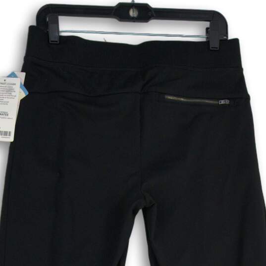 NWT Womens Black Drawstring Slash Pocket Zip Ankle Jogger Pants Size M image number 4