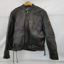 Wilsons Black Leather Biker Jacket Size XXL