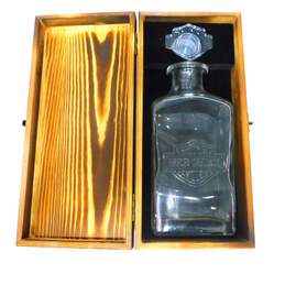 Harley Davidson Heritage Whisky Glass Decanter With Wood Box