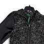 Womens Black Long Sleeve Mock Neck Full-Zip Cardigan Sweater Size Medium image number 3