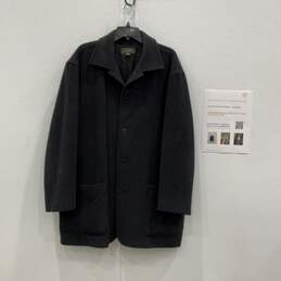 Ermenegildo Zegna Mens Dark Gray Long Sleeve Button-Up Coat Size XXL W/COA