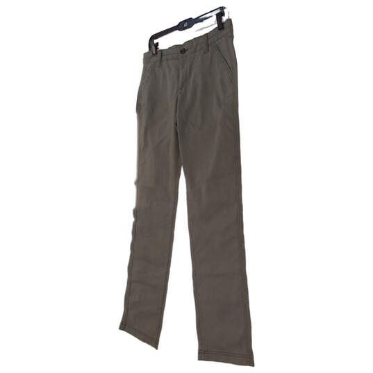 NWT Womens Gray Flat Front Straight Leg Casual Chino Pants Size 6 image number 2