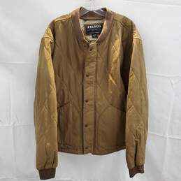 Filson Cotton Blend Tan Quilted Snap Button/Zip Up Jacket Size 2XL