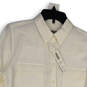 NWT Womens White Collared Long Sleeve Button-Up Shirt Size 1 (us size 8/10) image number 3
