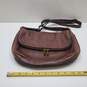 Fossil Rich Brown Pebbled Leather Snap Closure Messenger Bag Crossbody Handbag image number 2