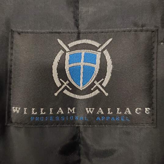 William Wallace Men Black Trench Coat Sz46L NWT image number 3
