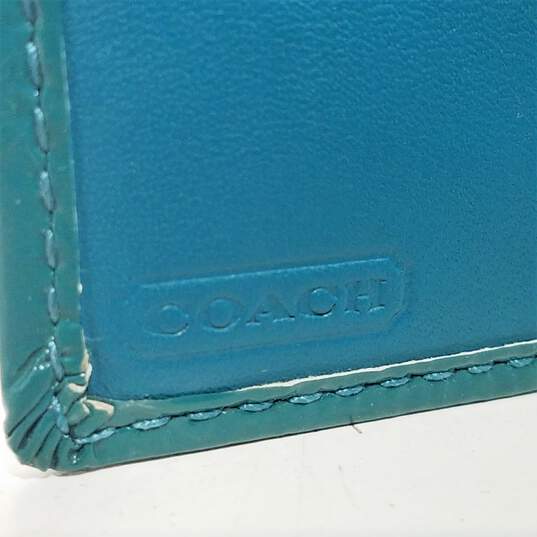 Coach Patent Leather Passport Holder Teal image number 4