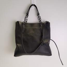 Simply Vera Vera Wang Black Faux Leather Medium Shoulder Tote Satchel Bag