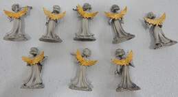 Vintage Camco 2 Inch Pewter Angels w/ Instruments & Gold Wings Lot of 8 alternative image