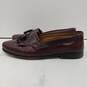 Mens V719 Burgundy Leather Flat Slip On Moc Toe Tasseled Loafer Shoes Size 11 D image number 3